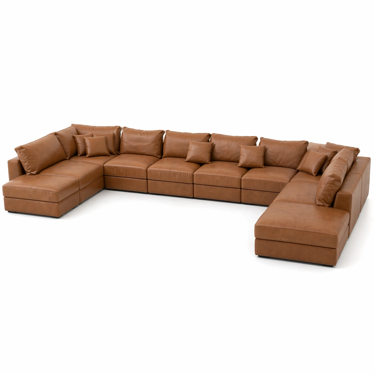 Sofa seccional grande moderno minimalista elegante para sala de estar con cojines incluidos tapizado de tela duradera color marron claro ideal para hogar confortable y decoracion sofisticada estilo contemporaneo espacioso y acogedor-homviae