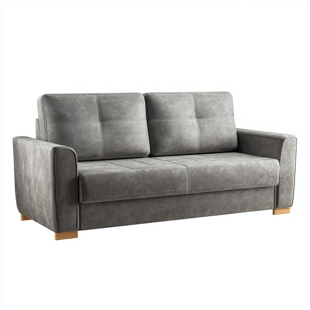 Sofa prosta tapicerowana 175x90x85 cm - tkanina szara - styl nowoczesny do salonu-Vamonoroom