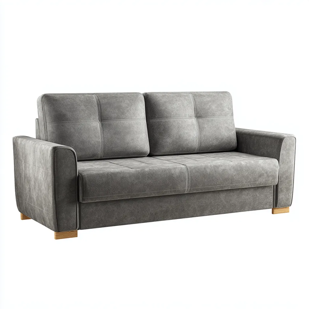 Sofa prosta tapicerowana 175x90x85 cm - tkanina szara - styl nowoczesny do salonu-Vamonoroom
