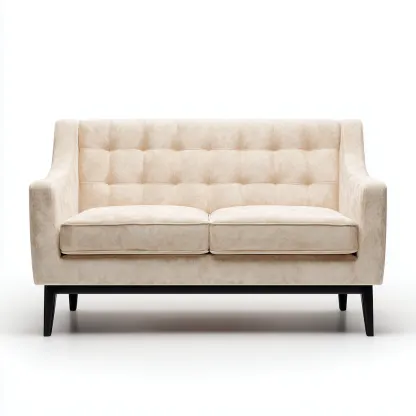 Sofa prosta tapicerowana 155x85x80 cm - tkanina kremowa - styl nowoczesny do salonu-Vamonoroom