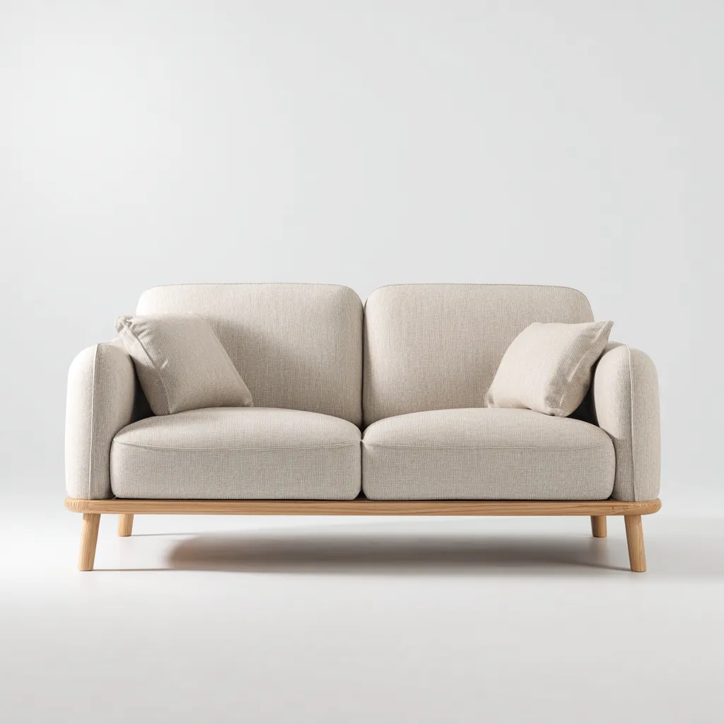 Sofa prosta tapicerowana 178x84x80 cm - tkanina beżowa - styl minimalistyczny do salonu-Vamonoroom