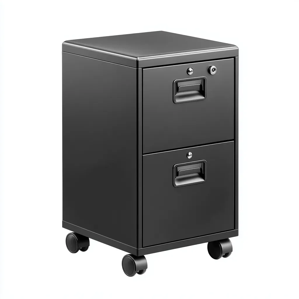 Szafka na dokumenty metalowa 40x45x60 cm - czarna - nowoczesny styl do biura-Vamonoroom