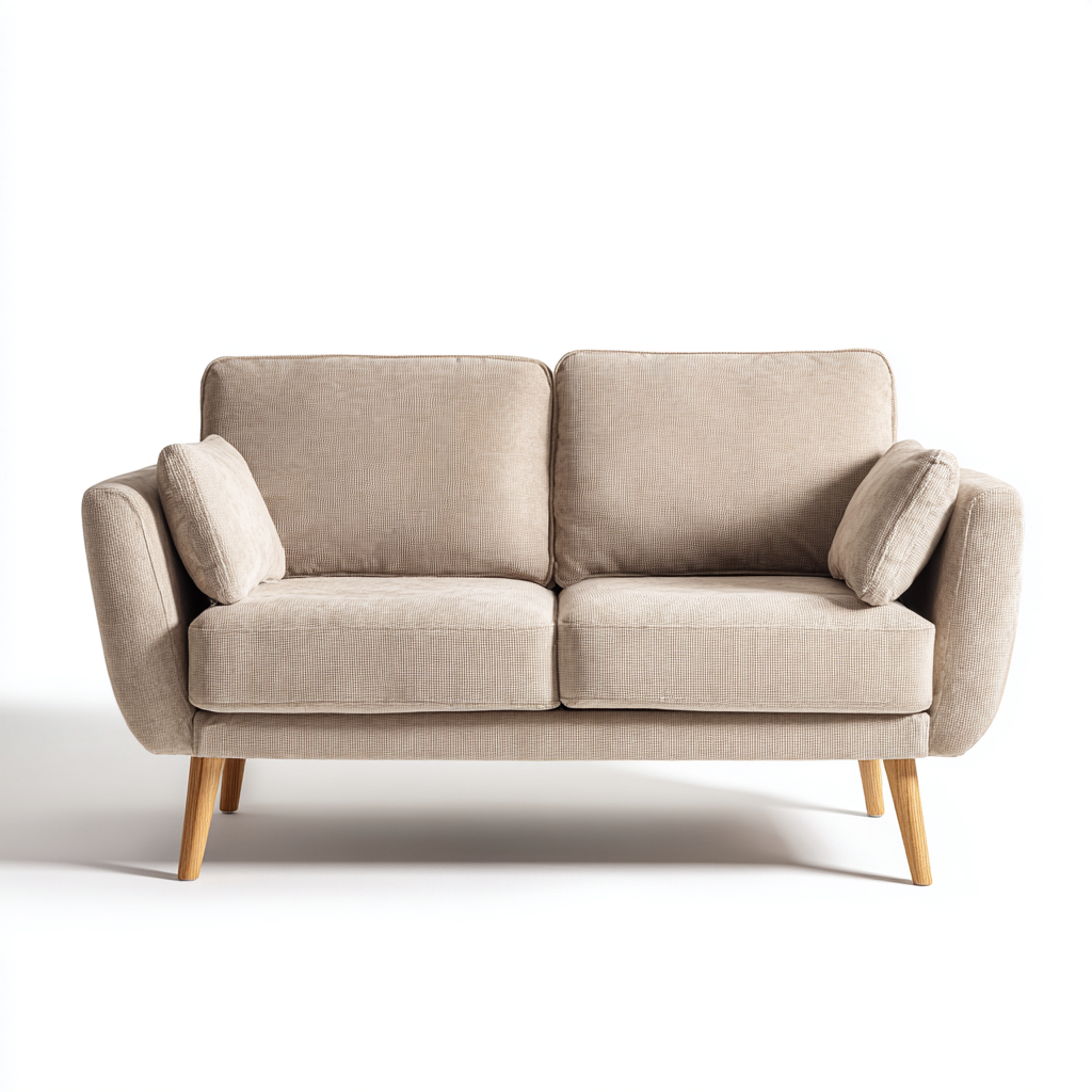 Sofa prosta tapicerowana 175x83x82 cm - tkanina beżowa - styl nowoczesny do salonu-Vamonoroom