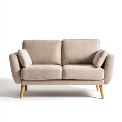 Sofa prosta tapicerowana 175x83x82 cm - tkanina beżowa - styl nowoczesny do salonu-Vamonoroom