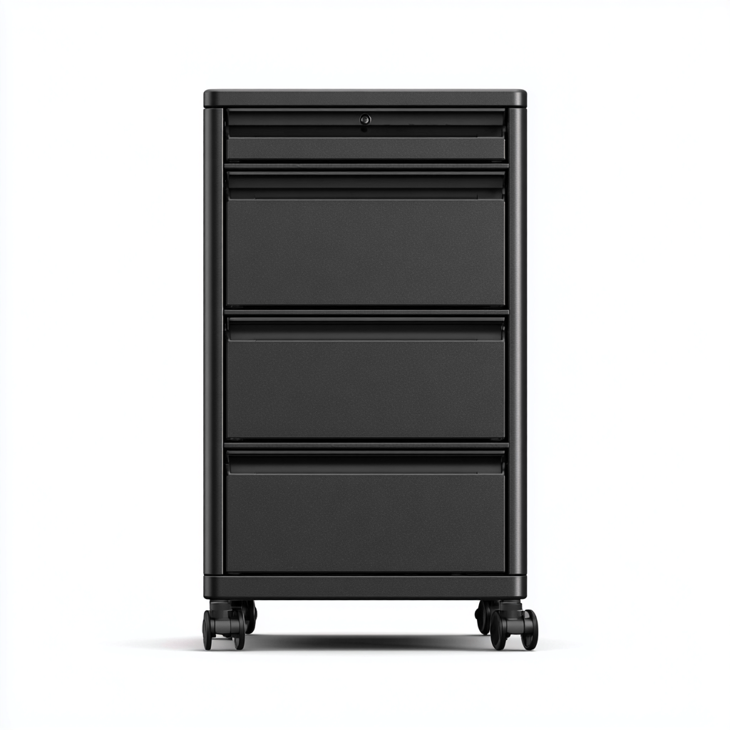 Szafka na dokumenty metalowa 42x50x65 cm - czarna - nowoczesny styl do biura-Vamonoroom