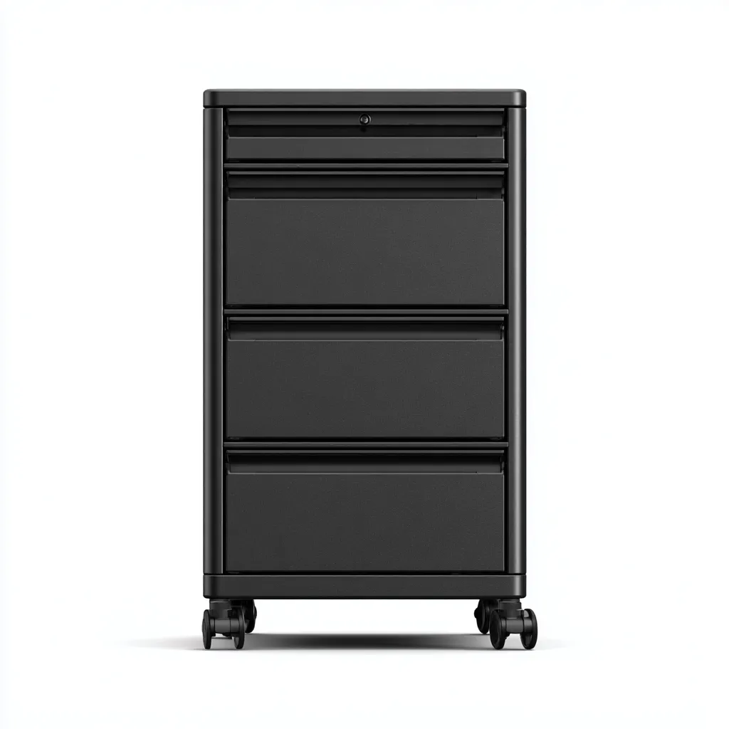 Szafka na dokumenty metalowa 42x50x65 cm - czarna - nowoczesny styl do biura-Vamonoroom