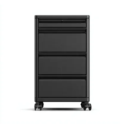 Szafka na dokumenty metalowa 42x50x65 cm - czarna - nowoczesny styl do biura-Vamonoroom