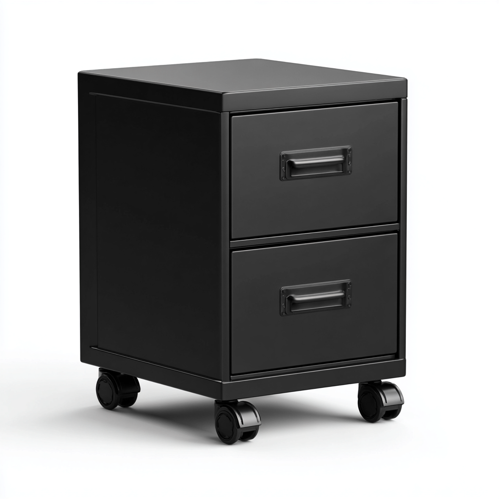 Szafka na dokumenty metalowa 42x45x60 cm - czarna - nowoczesny styl do biura-Vamonoroom