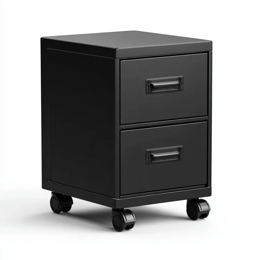 Szafka na dokumenty metalowa 42x45x60 cm - czarna - nowoczesny styl do biura-Vamonoroom