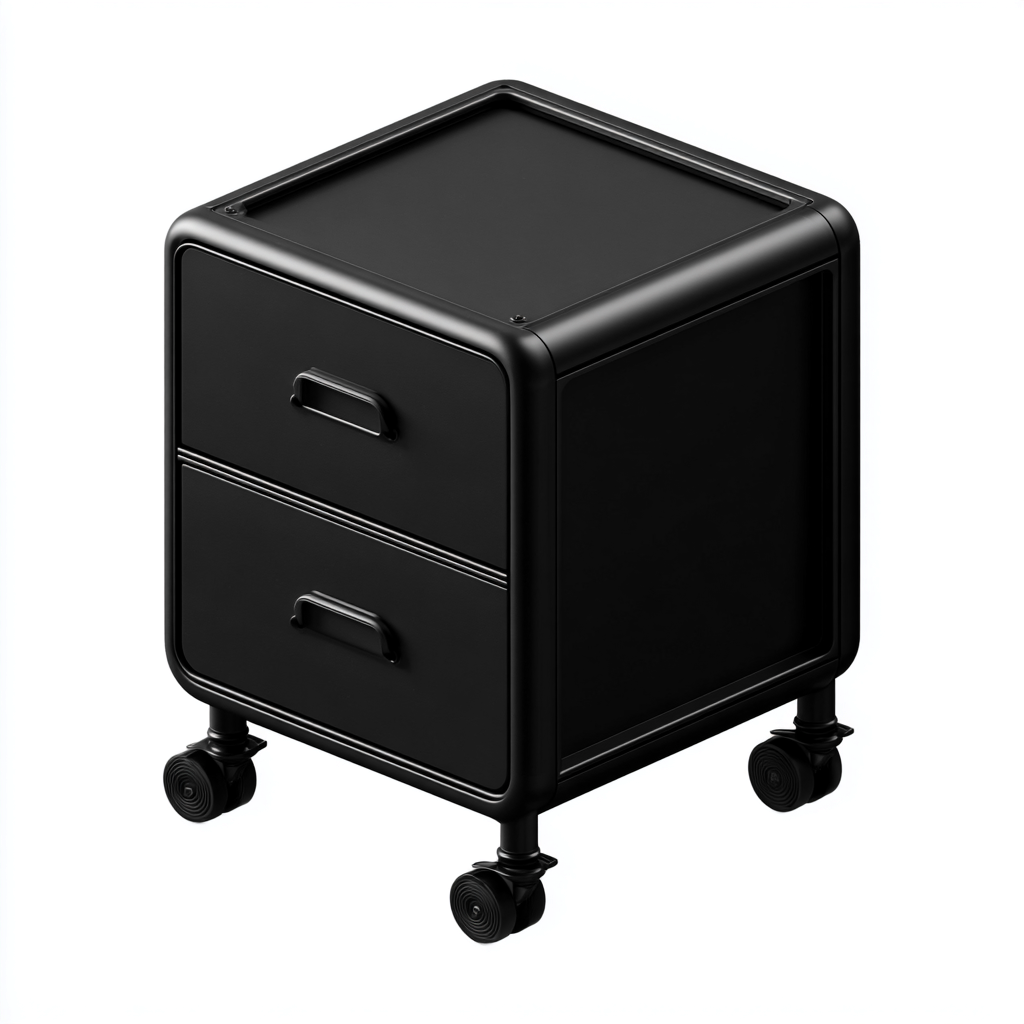 Szafka na dokumenty metalowa 40x45x55 cm - czarna - nowoczesny styl do biura-Vamonoroom