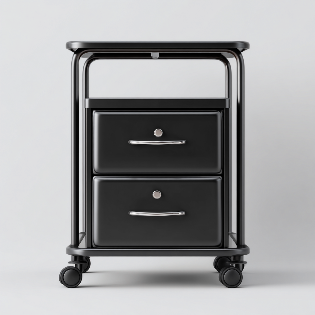 Szafka na dokumenty metalowa 45x45x60 cm - czarna - nowoczesny styl do biura-Vamonoroom