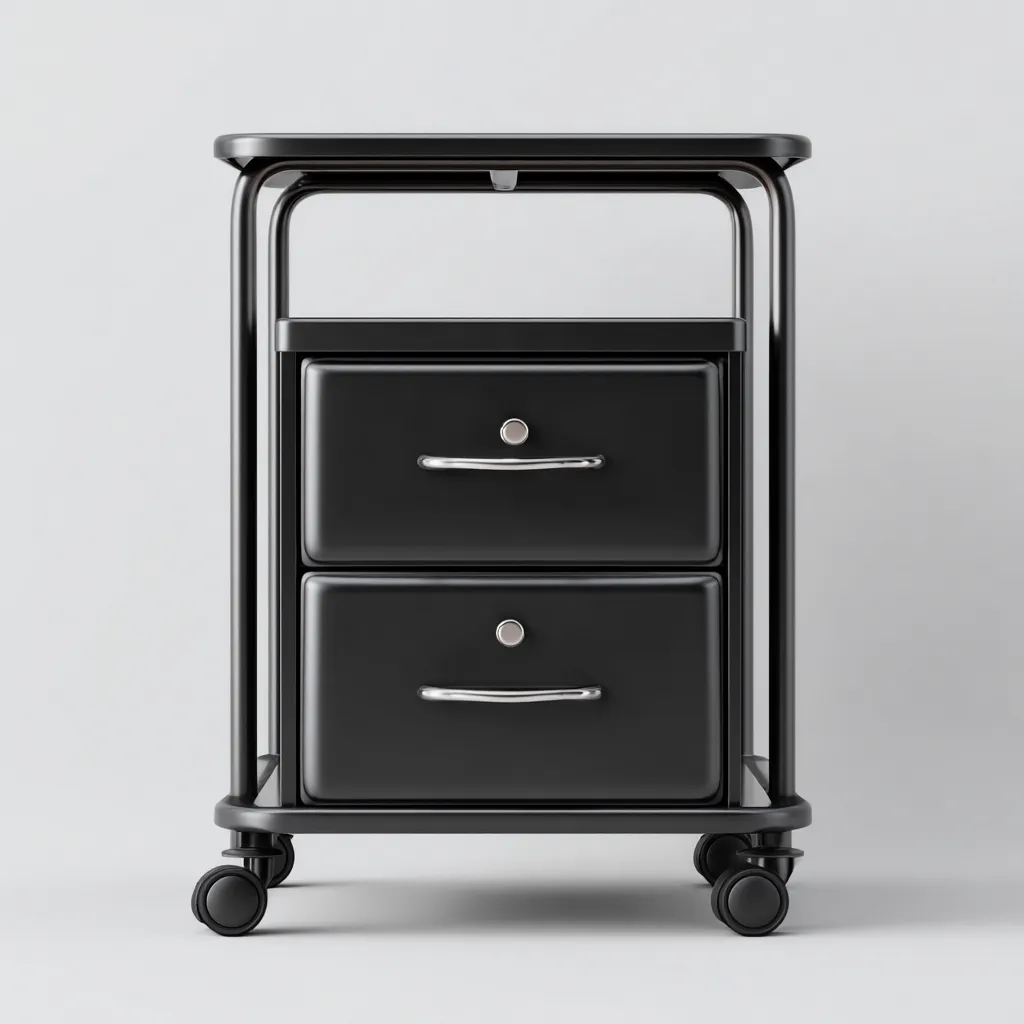 Szafka na dokumenty metalowa 45x45x60 cm - czarna - nowoczesny styl do biura-Vamonoroom