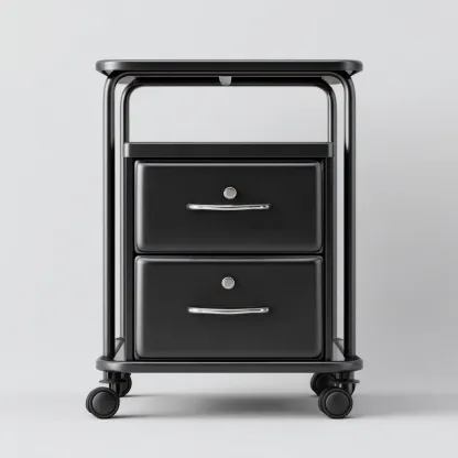 Szafka na dokumenty metalowa 45x45x60 cm - czarna - nowoczesny styl do biura-Vamonoroom