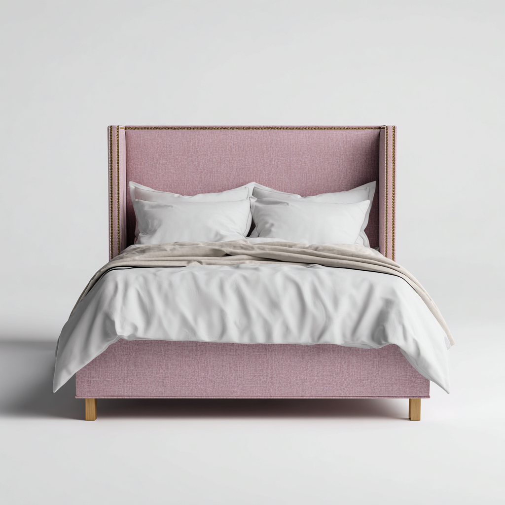 Łóżko podwójne tapicerowane 200x180x115 cm - różowe - do sypialni - styl nowoczesny-Vamonoroom