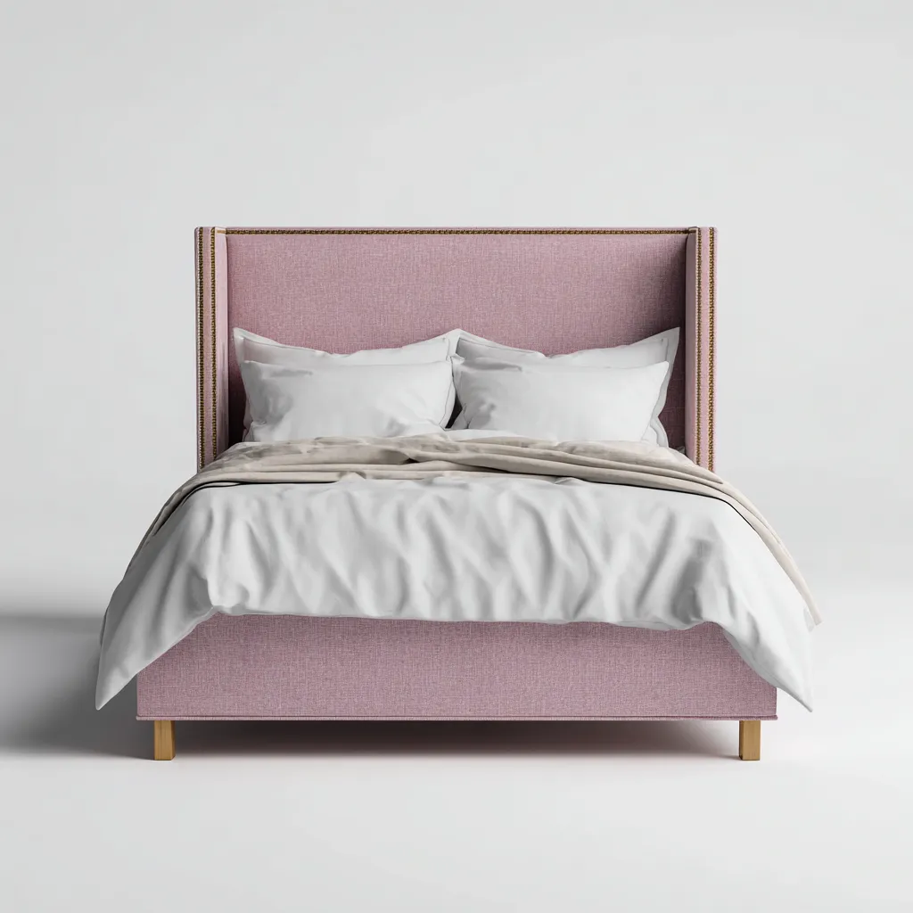 Łóżko podwójne tapicerowane 200x180x115 cm - różowe - do sypialni - styl nowoczesny-Vamonoroom