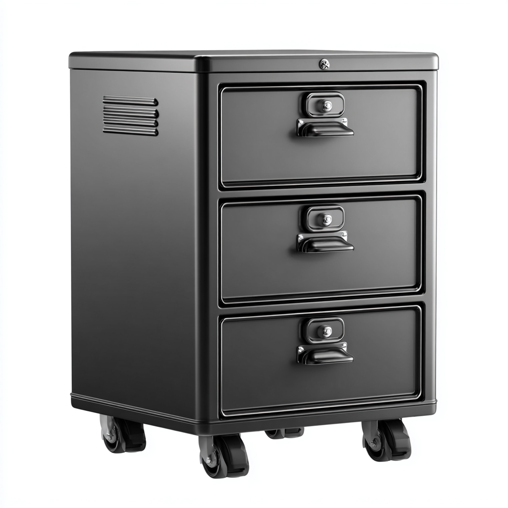 Szafka na dokumenty metalowa 40x50x60 cm - czarna - nowoczesny styl do biura-Vamonoroom