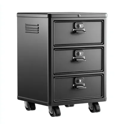 Szafka na dokumenty metalowa 40x50x60 cm - czarna - nowoczesny styl do biura-Vamonoroom