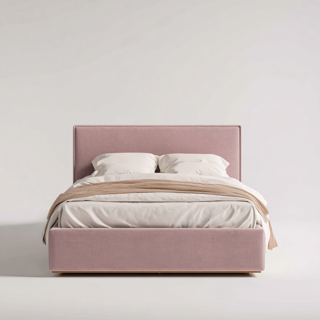 Łóżko podwójne tapicerowane 200x180x110 cm - różowe - do sypialni - styl nowoczesny-Vamonoroom