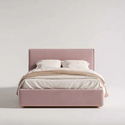 Łóżko podwójne tapicerowane 200x180x110 cm - różowe - do sypialni - styl nowoczesny-Vamonoroom