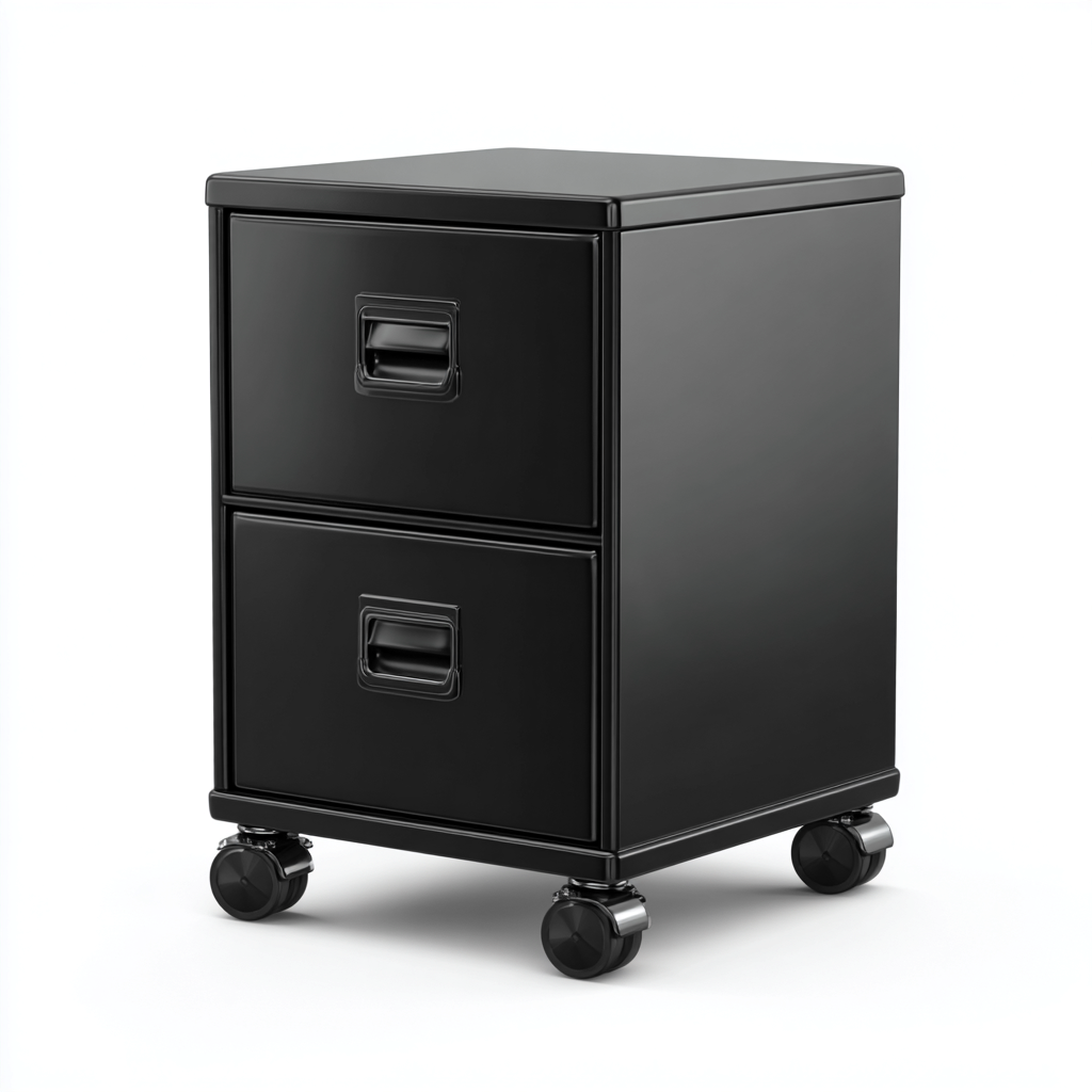 Szafka na dokumenty metalowa 40x45x60 cm - czarna - nowoczesny styl do biura-Vamonoroom