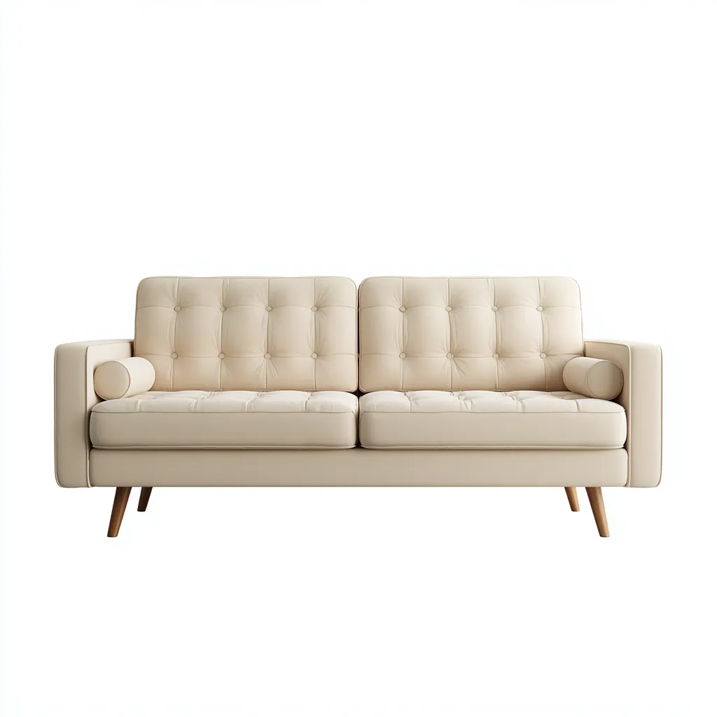 Sofa prosta tapicerowana 190x88x85 cm - tkanina kremowa - styl nowoczesny do salonu-Vamonoroom