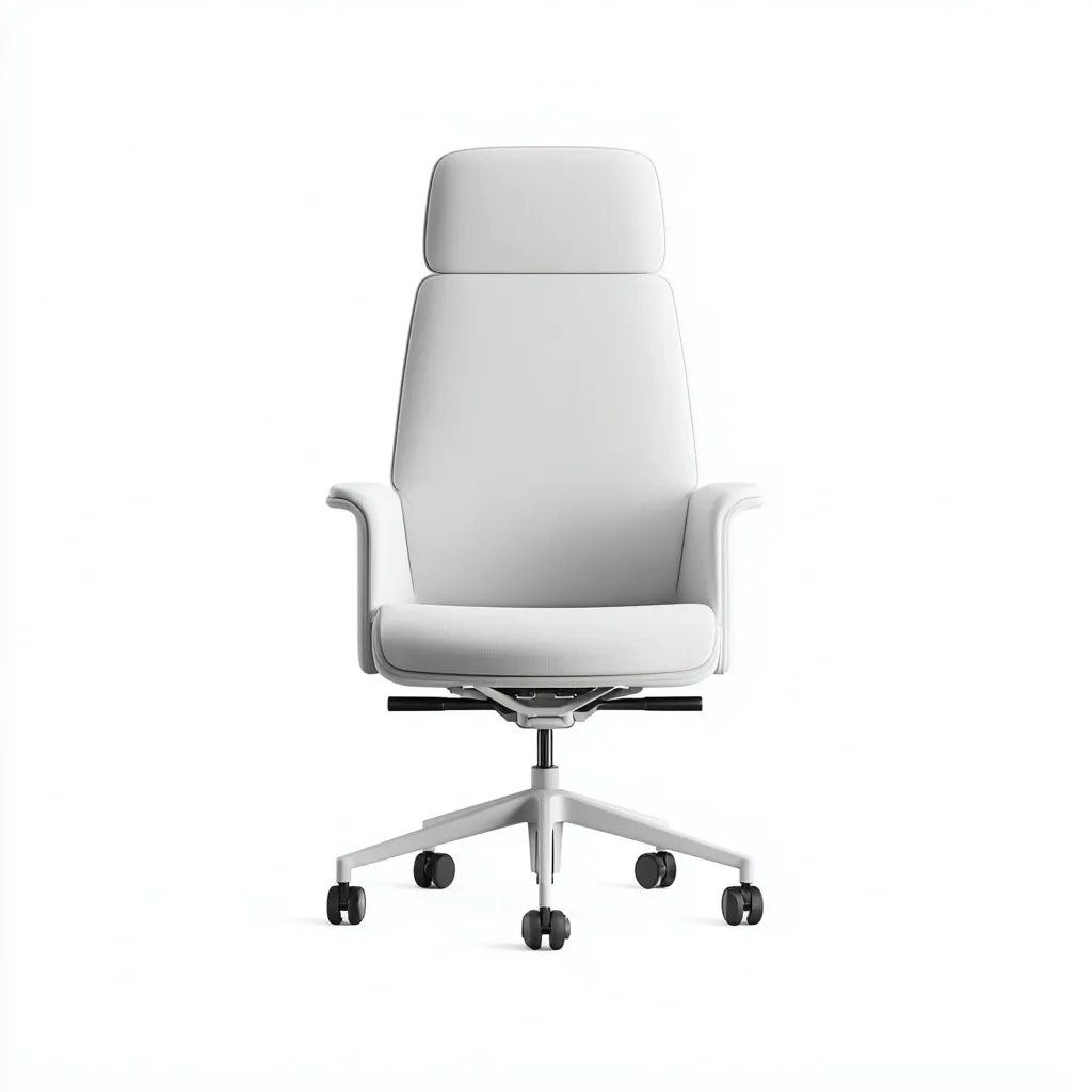 Krzesło biurowe tapicerowane z ekoskóry 65x65x120 cm - białe - do pracy biurowej - nowoczesny styl-Vamonoroom