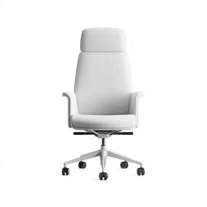 Krzesło biurowe tapicerowane z ekoskóry 65x65x120 cm - białe - do pracy biurowej - nowoczesny styl-Vamonoroom