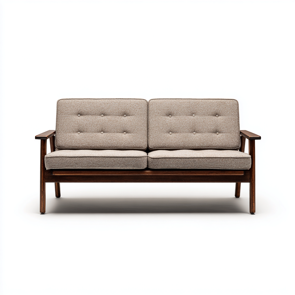 Sofa prosta tapicerowana 165x85x80 cm - tkanina beżowa - styl skandynawski do salonu-Vamonoroom