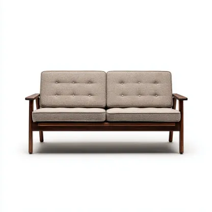 Sofa prosta tapicerowana 165x85x80 cm - tkanina beżowa - styl skandynawski do salonu-Vamonoroom