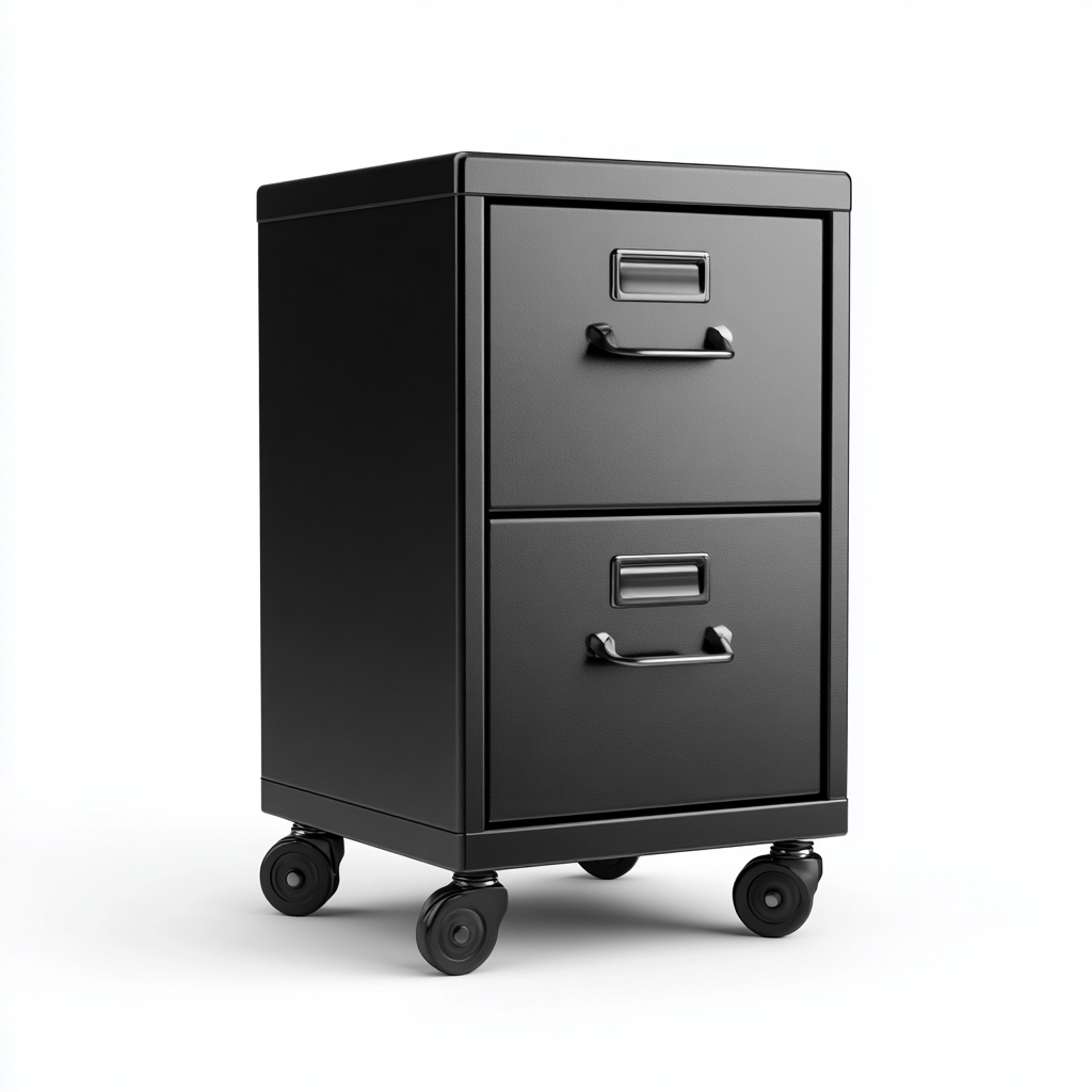 Szafka na dokumenty metalowa 40x45x65 cm - czarna - nowoczesny styl do biura-Vamonoroom