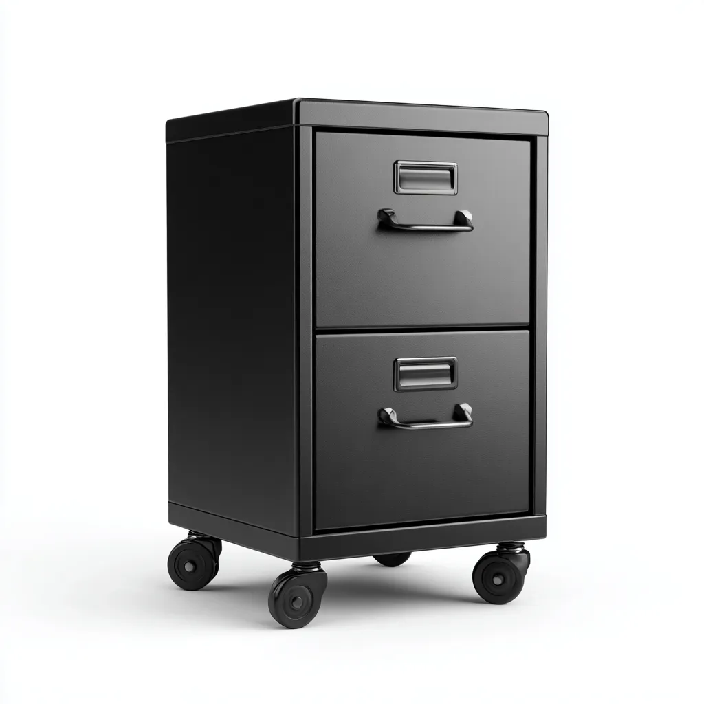 Szafka na dokumenty metalowa 40x45x65 cm - czarna - nowoczesny styl do biura-Vamonoroom