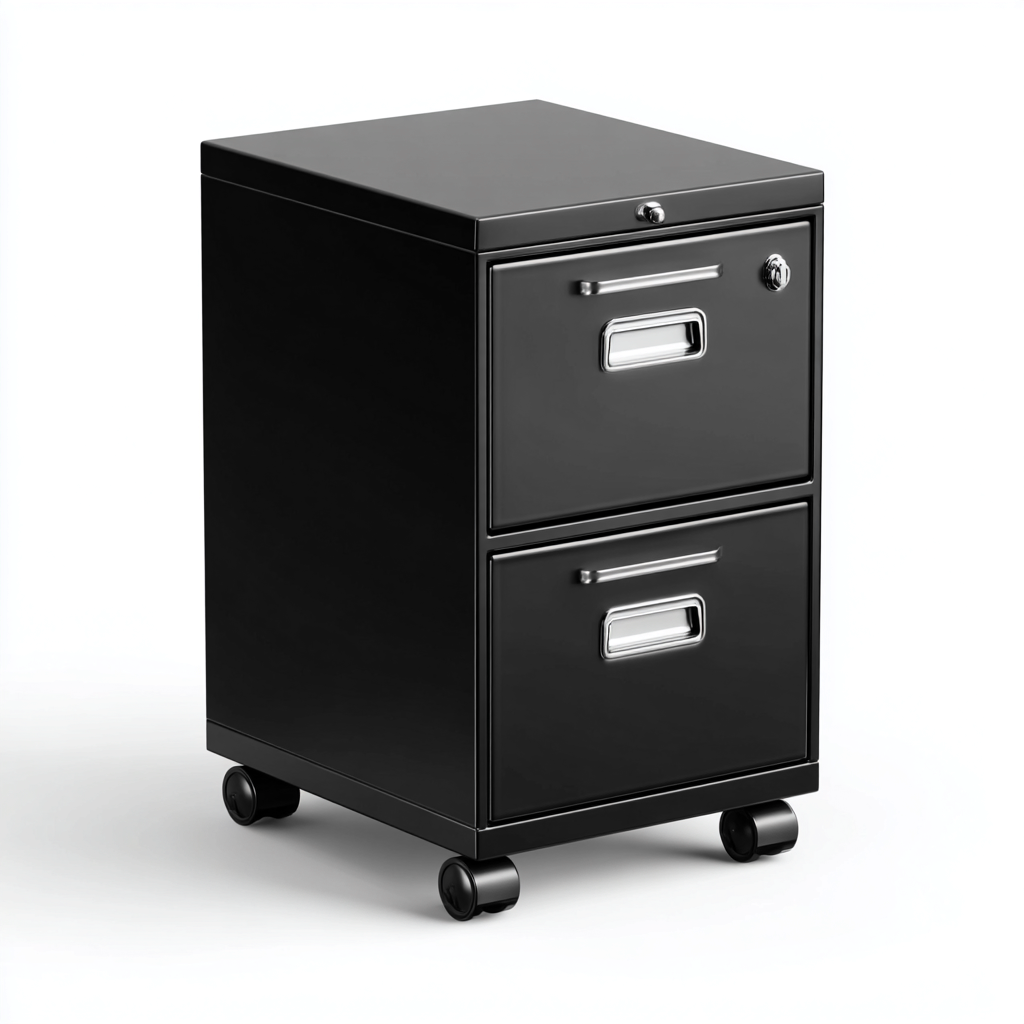 Szafka na dokumenty metalowa z zamkiem 40x45x65 cm - czarna - nowoczesny styl do biura-Vamonoroom