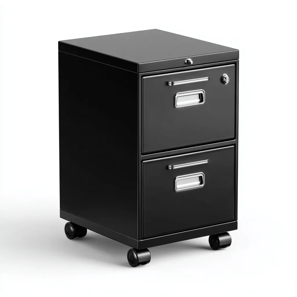 Szafka na dokumenty metalowa z zamkiem 40x45x65 cm - czarna - nowoczesny styl do biura-Vamonoroom