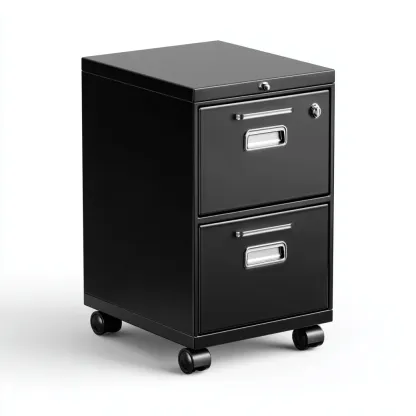 Szafka na dokumenty metalowa z zamkiem 40x45x65 cm - czarna - nowoczesny styl do biura-Vamonoroom