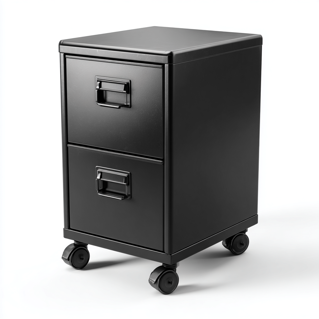 Szafka na dokumenty metalowa 40x45x65 cm - czarna - nowoczesny styl do biura-Vamonoroom
