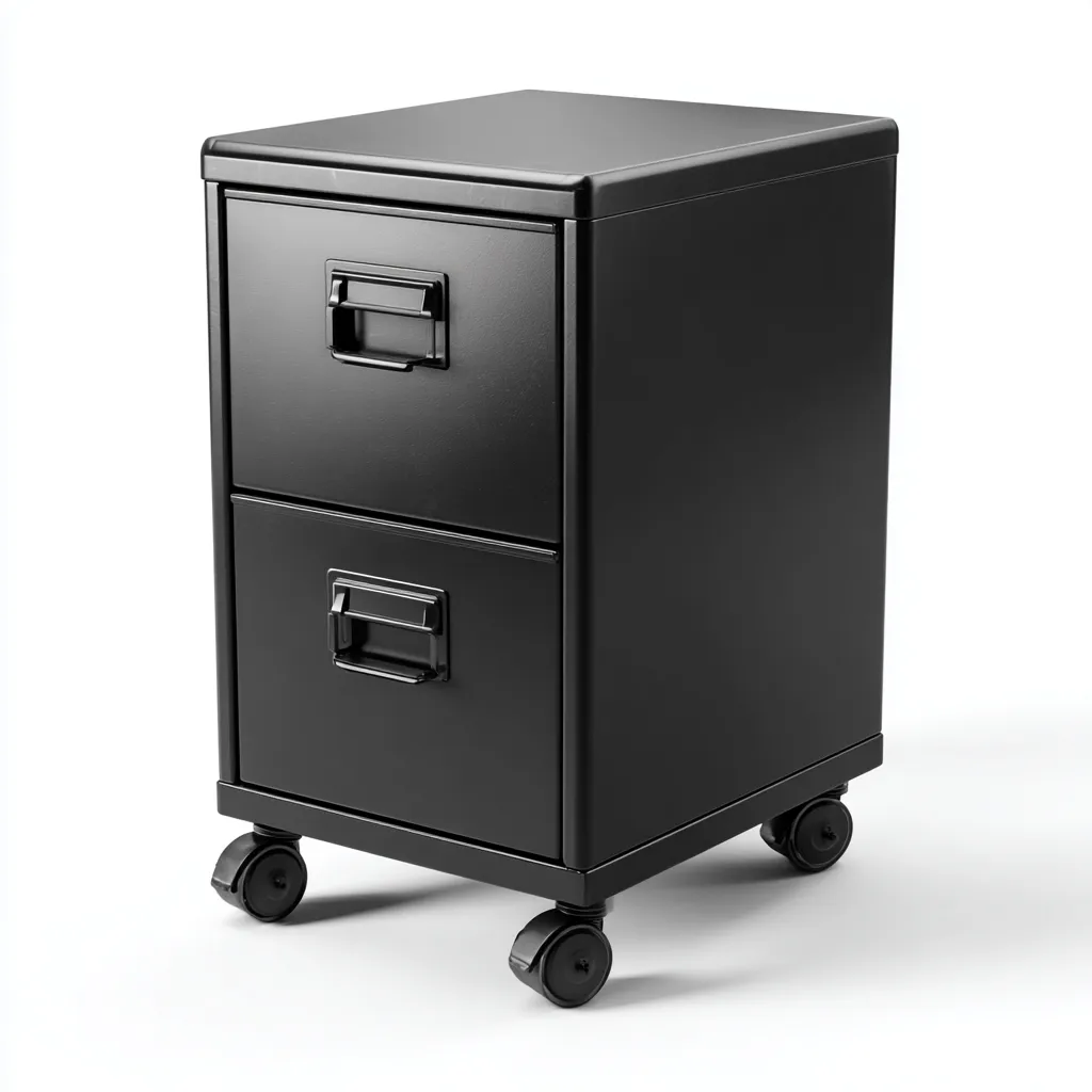 Szafka na dokumenty metalowa 40x45x65 cm - czarna - nowoczesny styl do biura-Vamonoroom