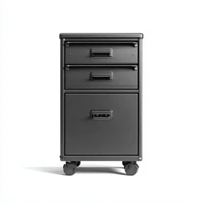 Szafka na dokumenty metalowa z trzema szufladami 40x45x65 cm - czarna - nowoczesny styl do biura-Vamonoroom