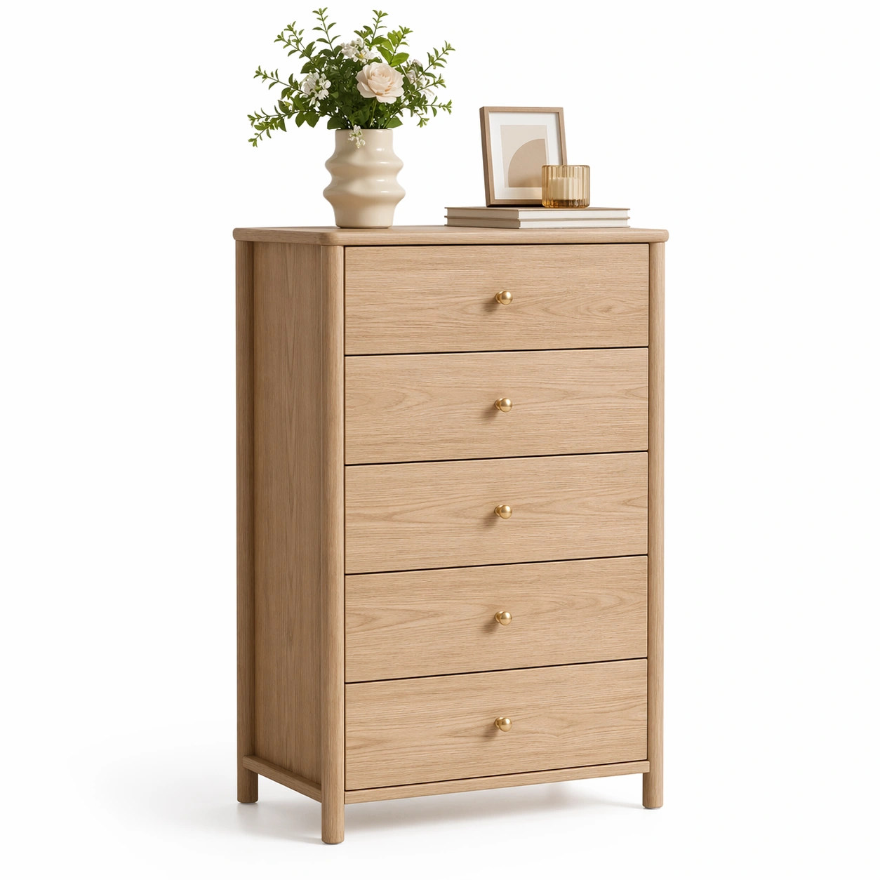 Schmale Kommode 5 Schubladen-arlvira