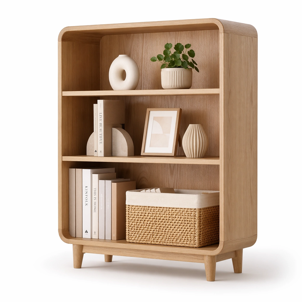 Skandinavisches Regal Hellbraun Holz-merqona