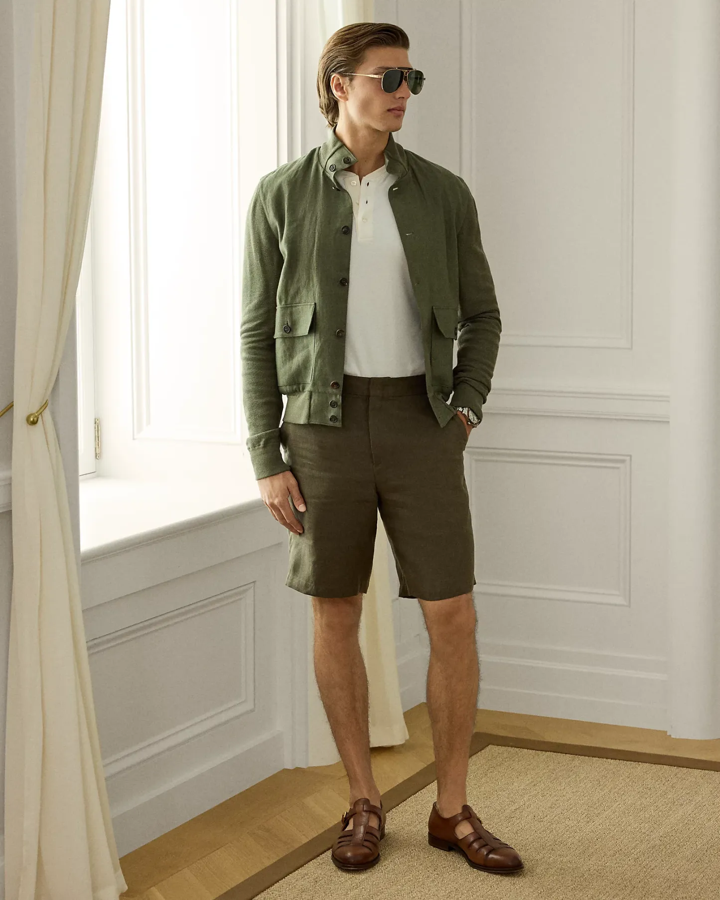 テーラード リネン ショートパンツ