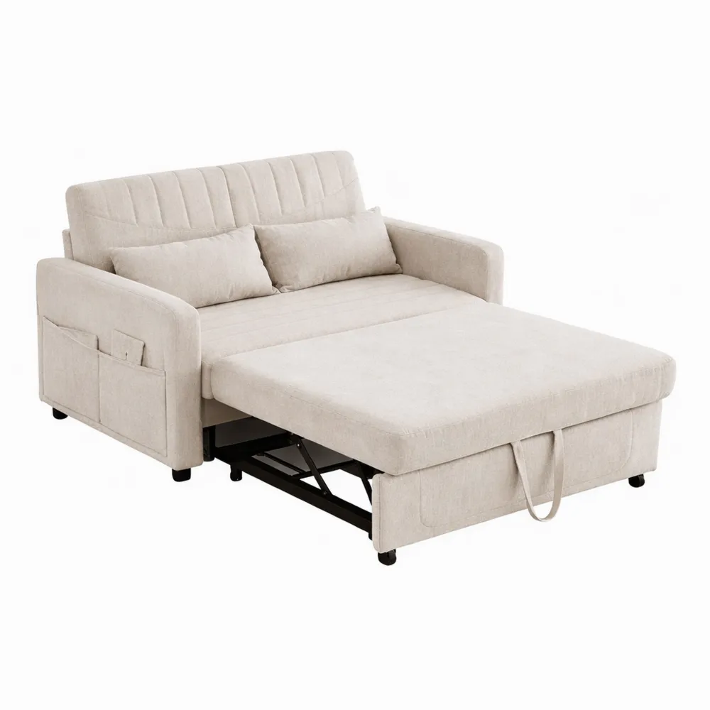 Divano letto pieghevole salvaspazio regolabile beige
