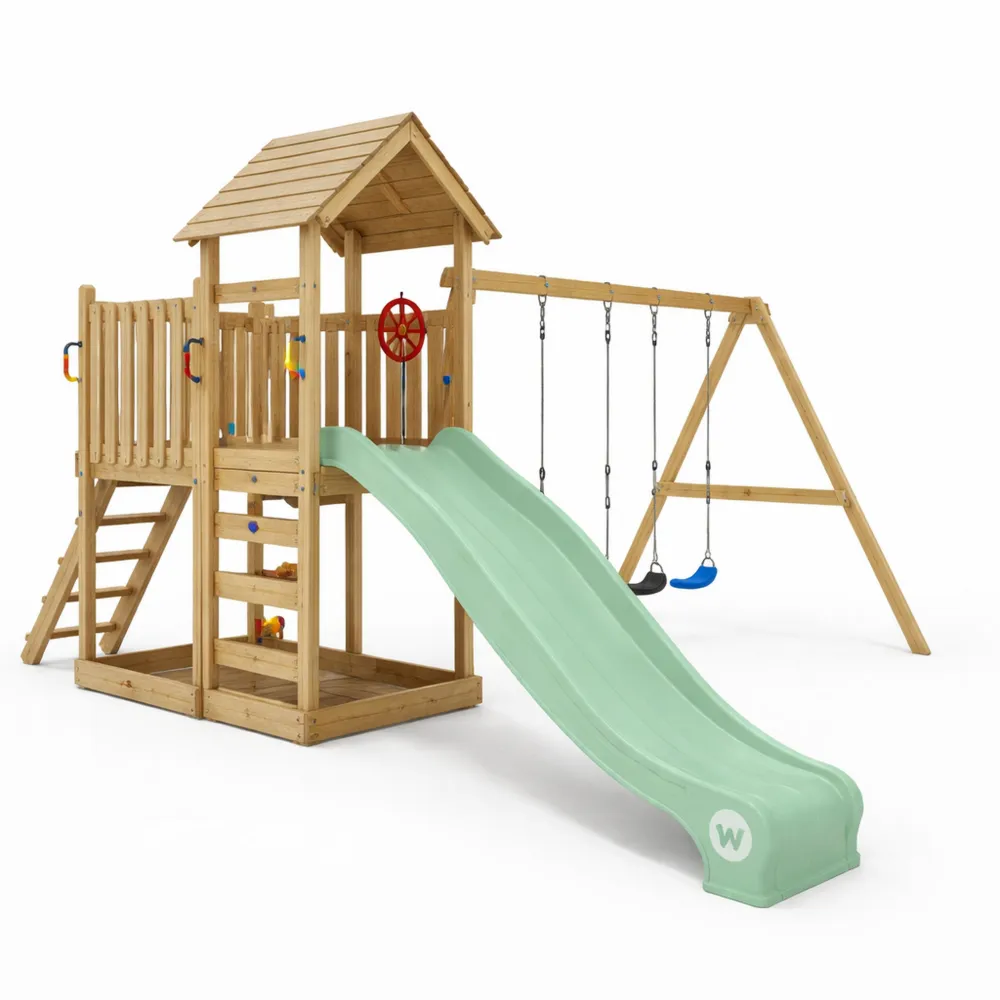 Torre di Gioco da Giardino con Altalena e Scivolo per Bambini