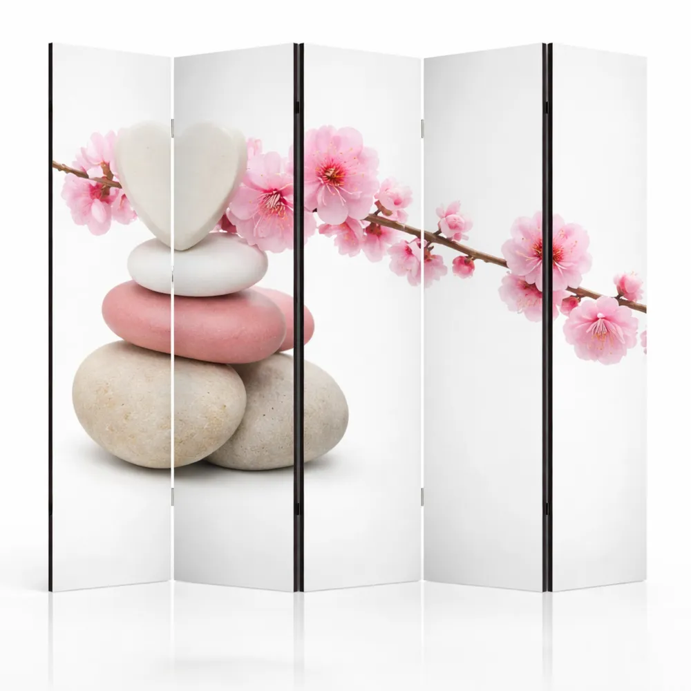 Paravento Decorativo Fiori in Tela 5 Pannelli XXL per Interno