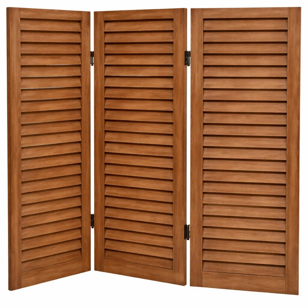 Divisorio in Legno Marrone per Interni, 3 Pannelli 81 cm