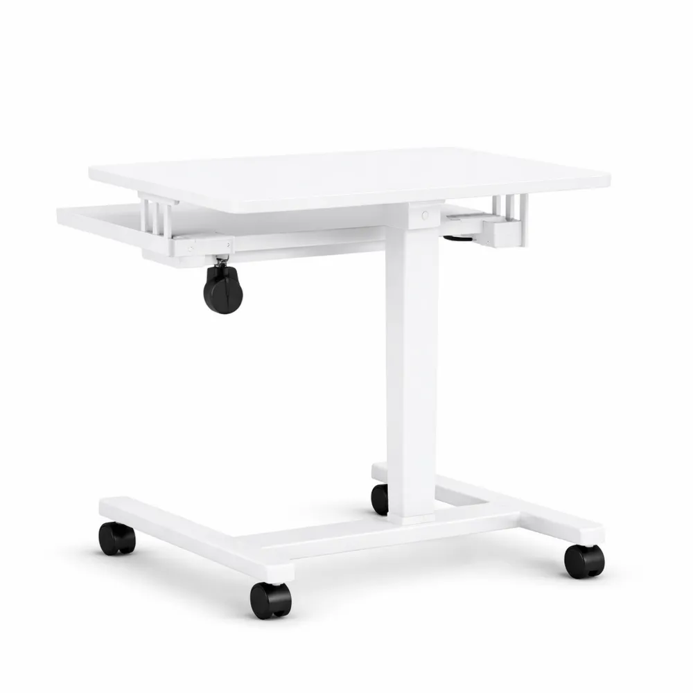 Scrivania mobile regolabile con vassoio per tastiera e ruote