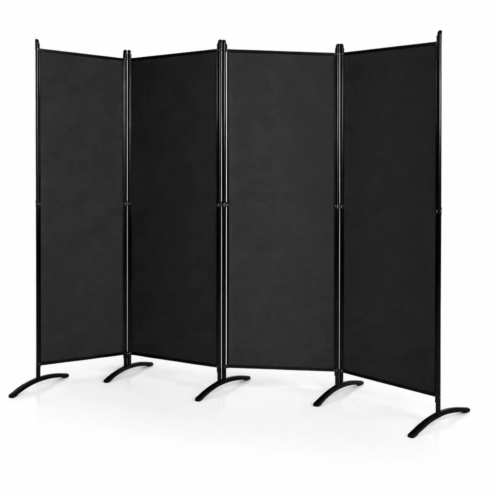 Paravento da Interno in Metallo a 4 Pannelli, Divisorio Resistente e Stabile, 220x170 cm, Disponibile in 4 Colori