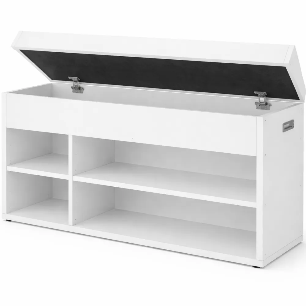 Scarpiera con Panca Imbottita e 3 Scomparti, per Ingresso o Camera