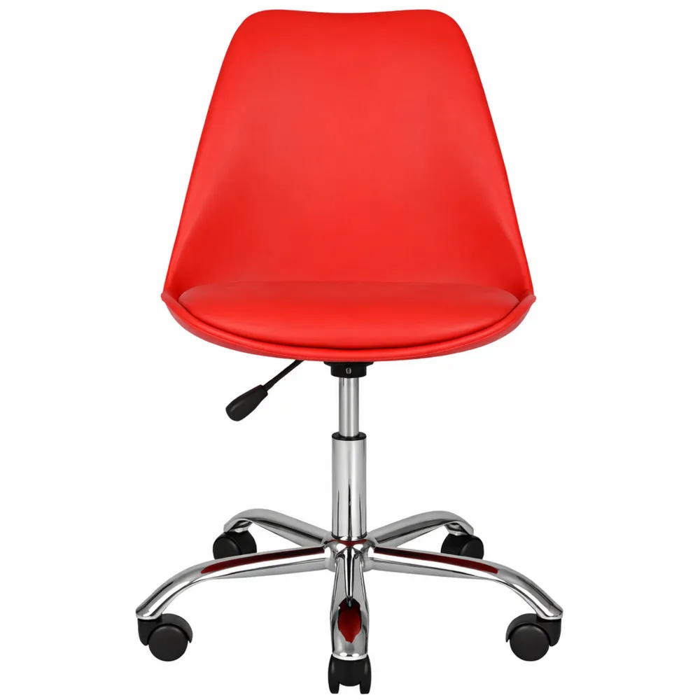 Sedia da Ufficio Girevole Rossa con Rotelle
