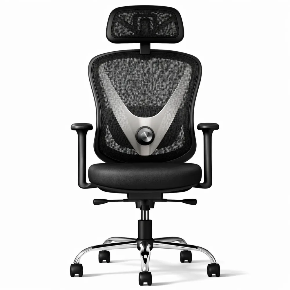 Sedia ergonomica da ufficio con supporto lombare regolabile e braccioli 3D