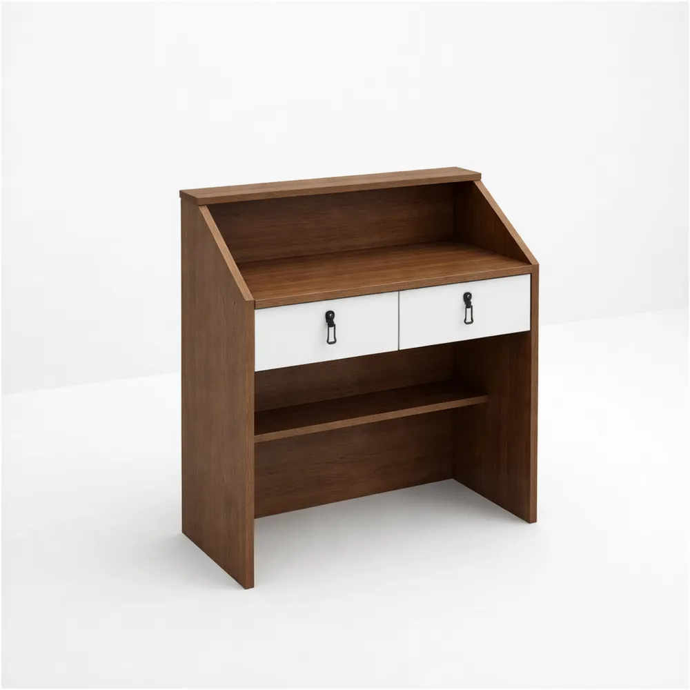 Banco reception moderno con canalizzazione cavi, tavolo elegante per casa e ufficio